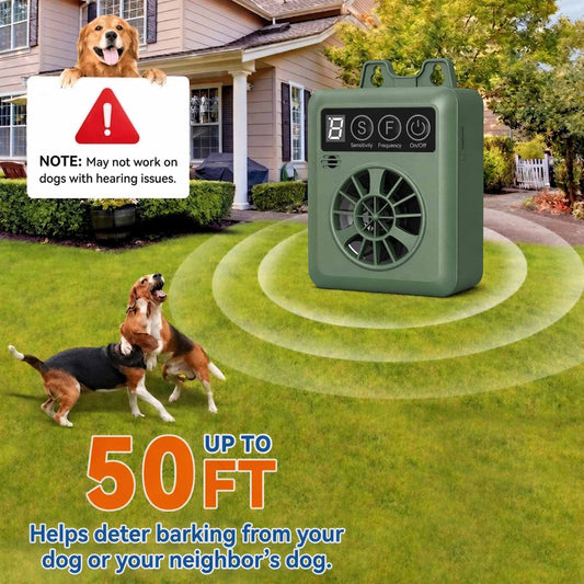 CICPAP Anti Barking Device for Dogs, Automatic Ultrasonic Dog Bark Deterrent with 4 Modes, 50FT Rechargeable Dog Bark Control Device, IPX4 Outdoor Indoor Stop Barking Device for Neighbor Dogs, Green