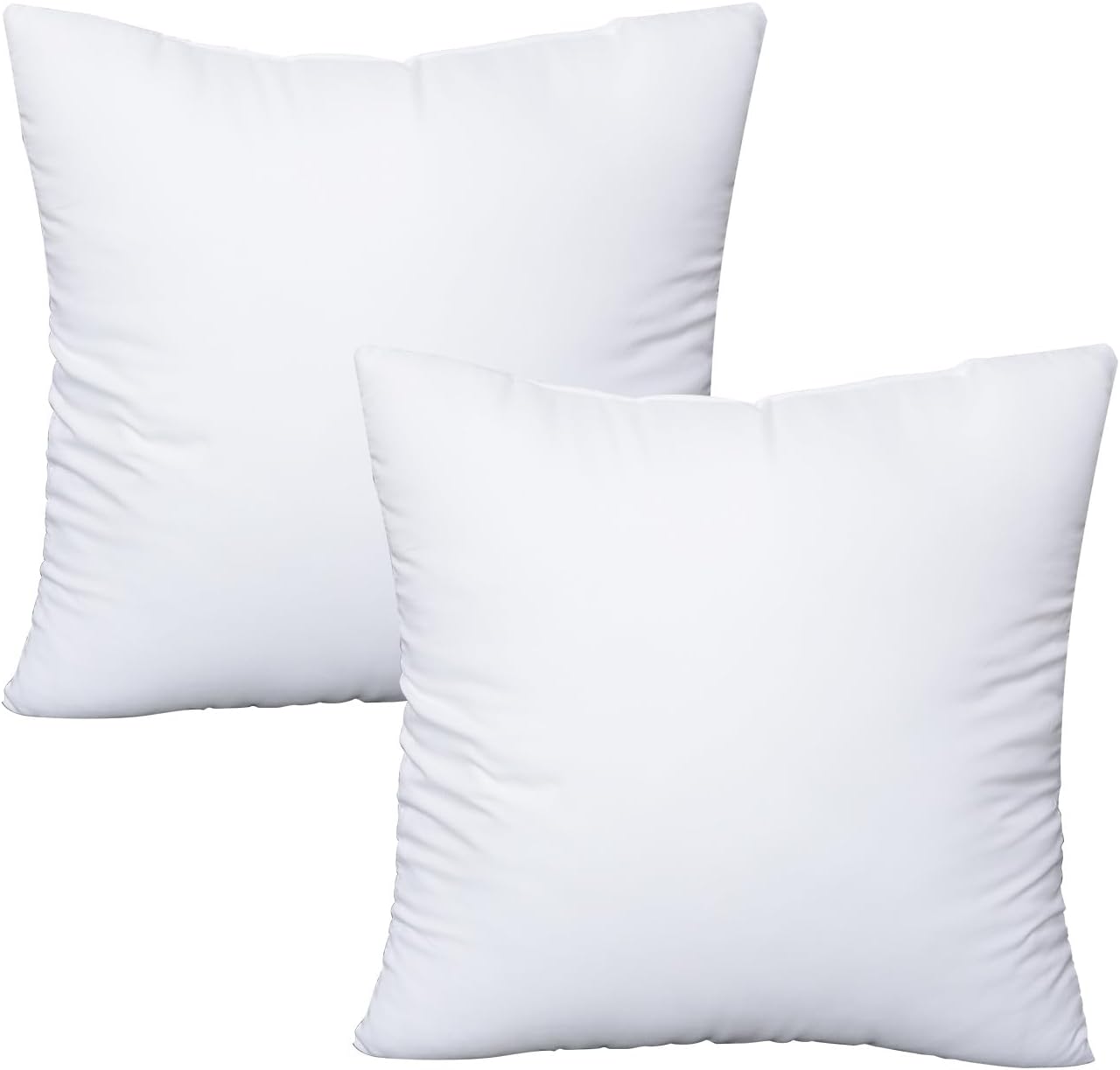 Throw Pillows Insert Set of 2, with 100% Cotton Cover, Bed and Couch - Indoor Hotel Decorative Pillows, 16x16 in White Pillows Inserts