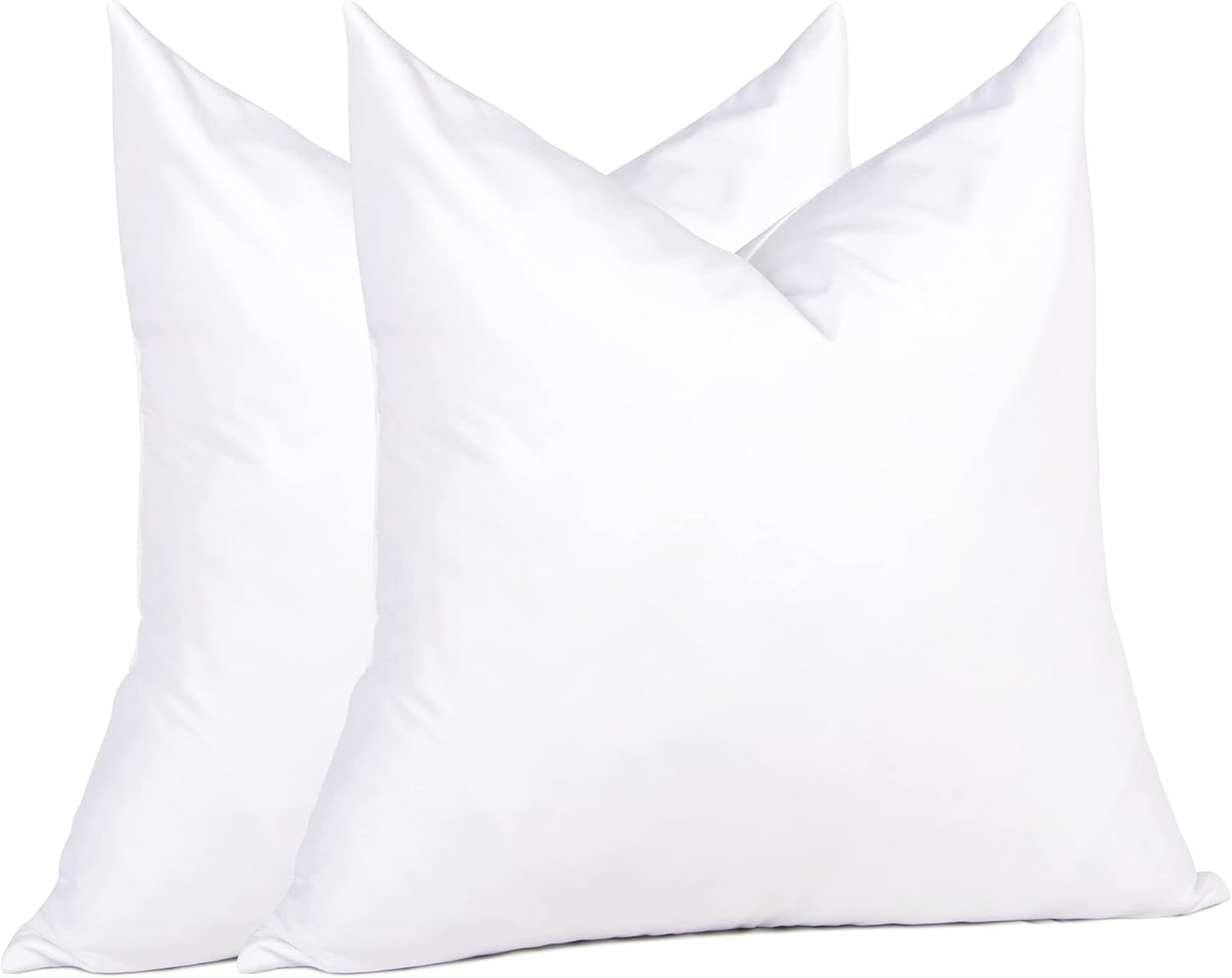 26 x 26 (Pack of 2, White), Down Feather Pillow Stuffer, Premium White Pillows for Bed, Couch, and Cushion