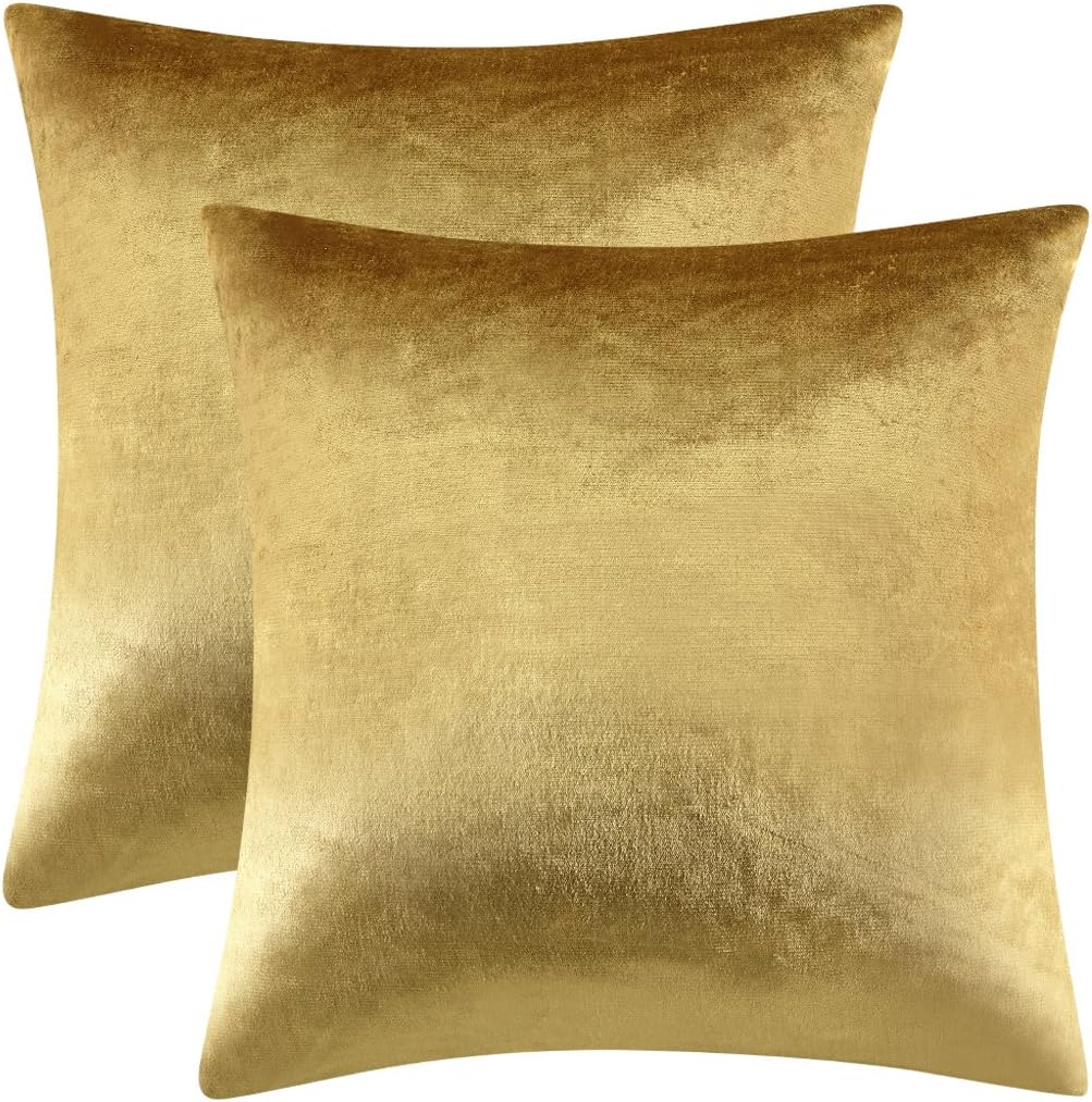 Throw Pillow Covers,18x18 Pillow Covers for Couch Sofa Bed 2 Pack Soft Cushion Covers