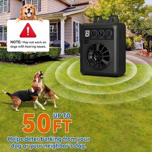 CICPAP Anti Barking Device for Dogs, Automatic Ultrasonic Dog Bark Deterrent with 4 Modes, 50FT Rechargeable Dog Bark Control Device, IPX4 Outdoor Indoor Stop Barking Device for Neighbor Dogs, Black