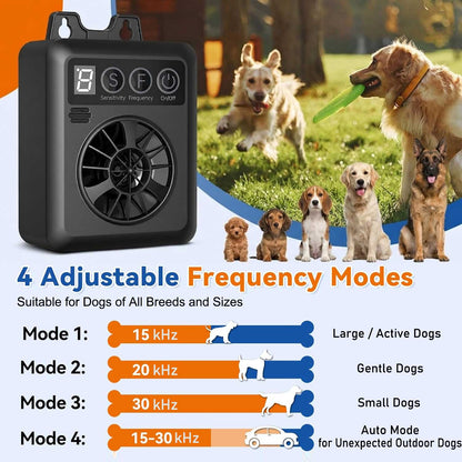 CICPAP Anti Barking Device for Dogs, Automatic Ultrasonic Dog Bark Deterrent with 4 Modes, 50FT Rechargeable Dog Bark Control Device, IPX4 Outdoor Indoor Stop Barking Device for Neighbor Dogs, Black
