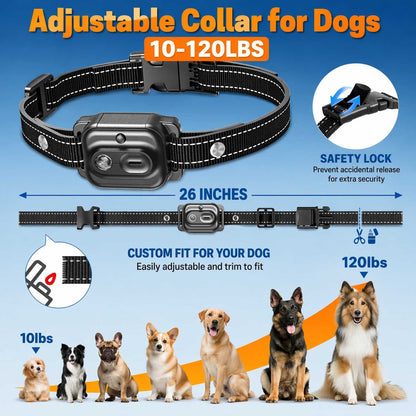 Dog Shock Collar 2 Dogs (10-120Lbs) - 3300ft Dog Training Collar with Remote, Real-time Dual-Channel Control with 3 Training Modes, IPX7 Waterproof E-Collar with Light
