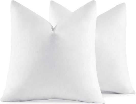 26x26 Euro Pillow Inserts,Set of 2 Down Feather Throw Pillows for Couch Sofa Bed, Decorative Fluffy Throw Pillow Inserts Cotton Fabric,White