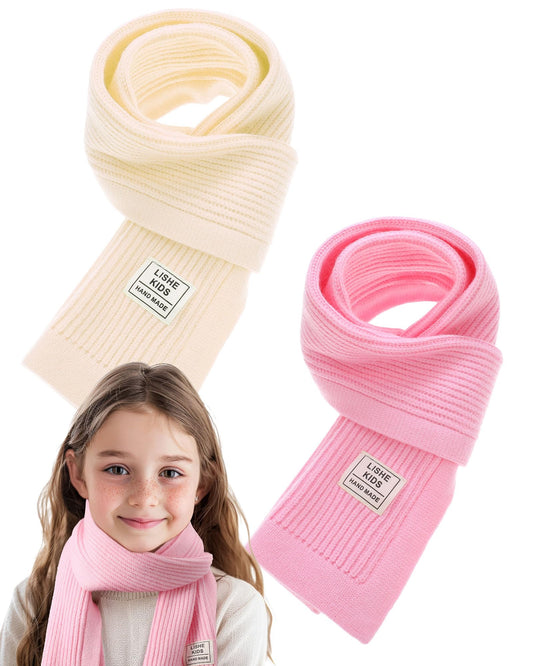 2 Pcs Warm Kids Winter Knit Scarves Toddler Scarf Classic Child Warm Scarf Neck Warmer for Toddlers