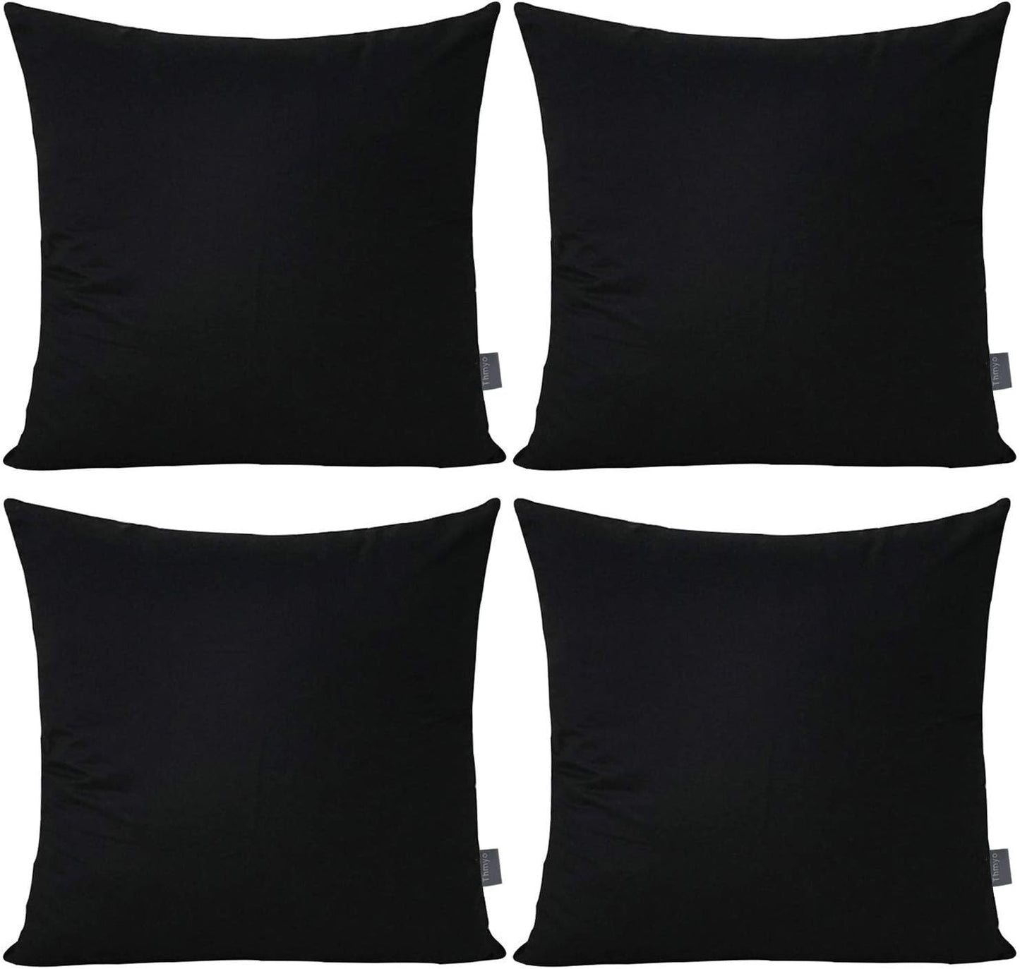 4-Pack 100% Cotton Comfortable Solid Decorative Throw Pillow Case Square Cushion Cover Pillowcase Sublimation Blank Pillow Covers Christmas DIY Throw Pillowcase for Sofa