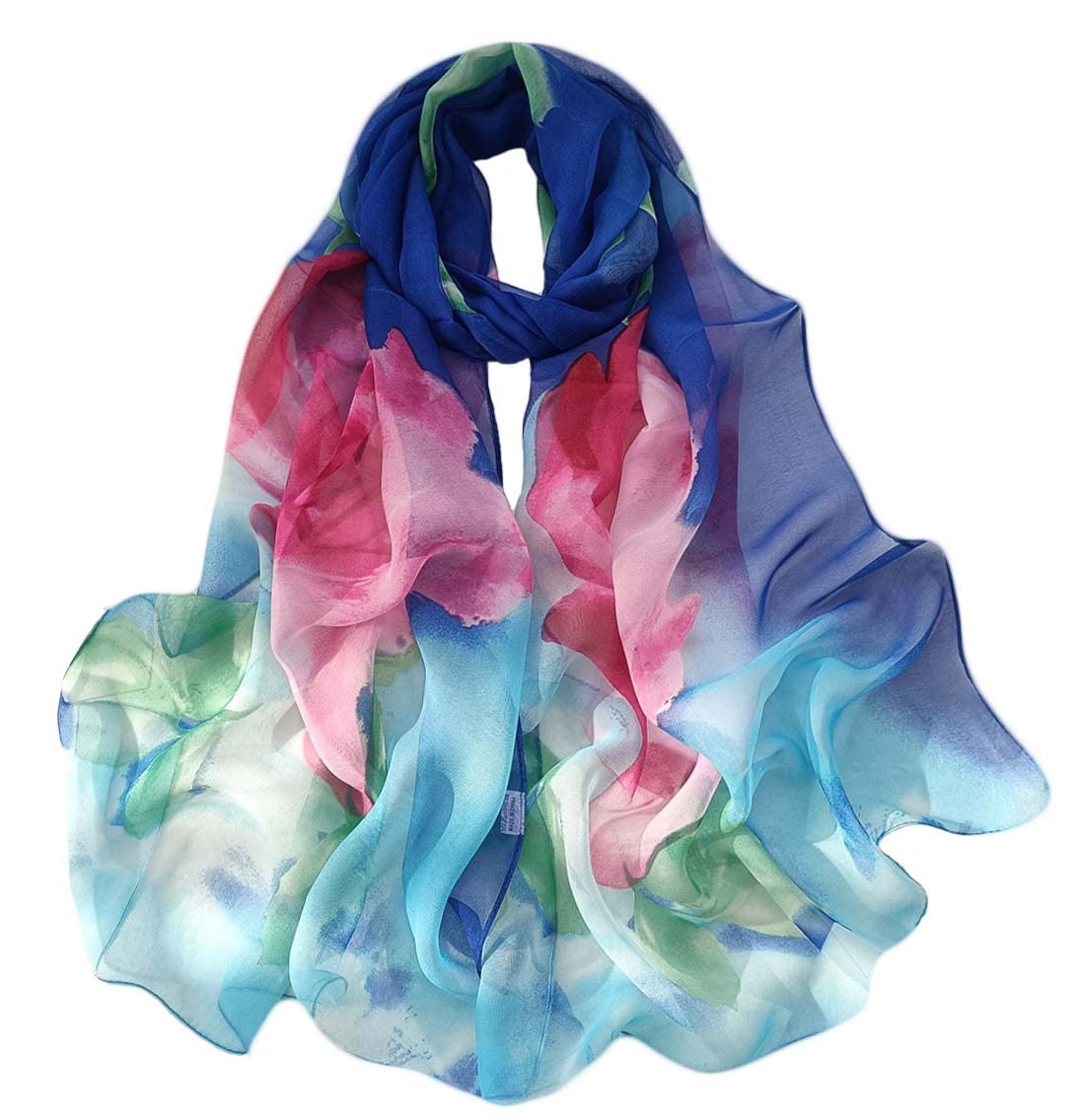 Scarfs for Women Lightweight Fashion Scarves Elegant Floral Pattern Sheer Scarfs