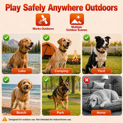 CICPAP GPS Wireless Dog Fence, Portable Custom and Circular Boundary System, 49-6500 FT Range, No Subscription, IP67 Waterproof Rechargeable Collar for 15-110 lb Dogs