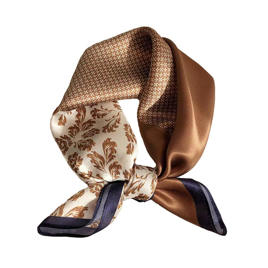 100% Real Mulberry Silk Women Small Square Neck Scarfs 21in Lightweight Headscarf Printed Neckerchief Gift Packed