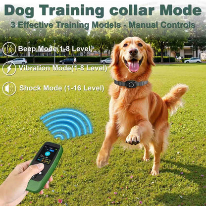 Wireless Dog Fence System – 3300Ft Electric Pet Containment & Training Collar with Remote, Portable Trainer with Beep, Vibration & Shock Modes, Waterproof & Rechargeable
