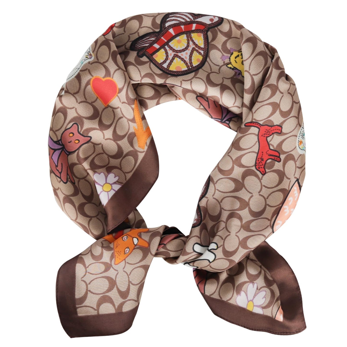 Fashion Silky Satin Headscarf for Women Girls: Exquisite Pattern Lightweight Silk Graceful Scarfs 27.5 x 27.5 inches