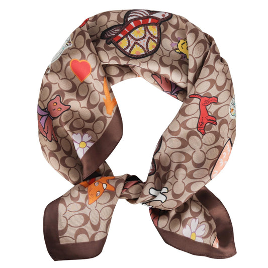 Fashion Silky Satin Headscarf for Women Girls: Exquisite Pattern Lightweight Silk Graceful Scarfs 27.5 x 27.5 inches