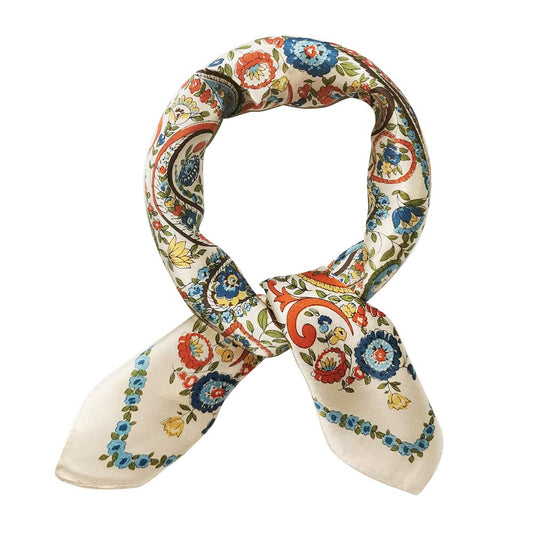 Mulberry Silk Scarfs Women Small Square Scarf 21in x 21in Breathable Lightweight Neckerchief Headscarf