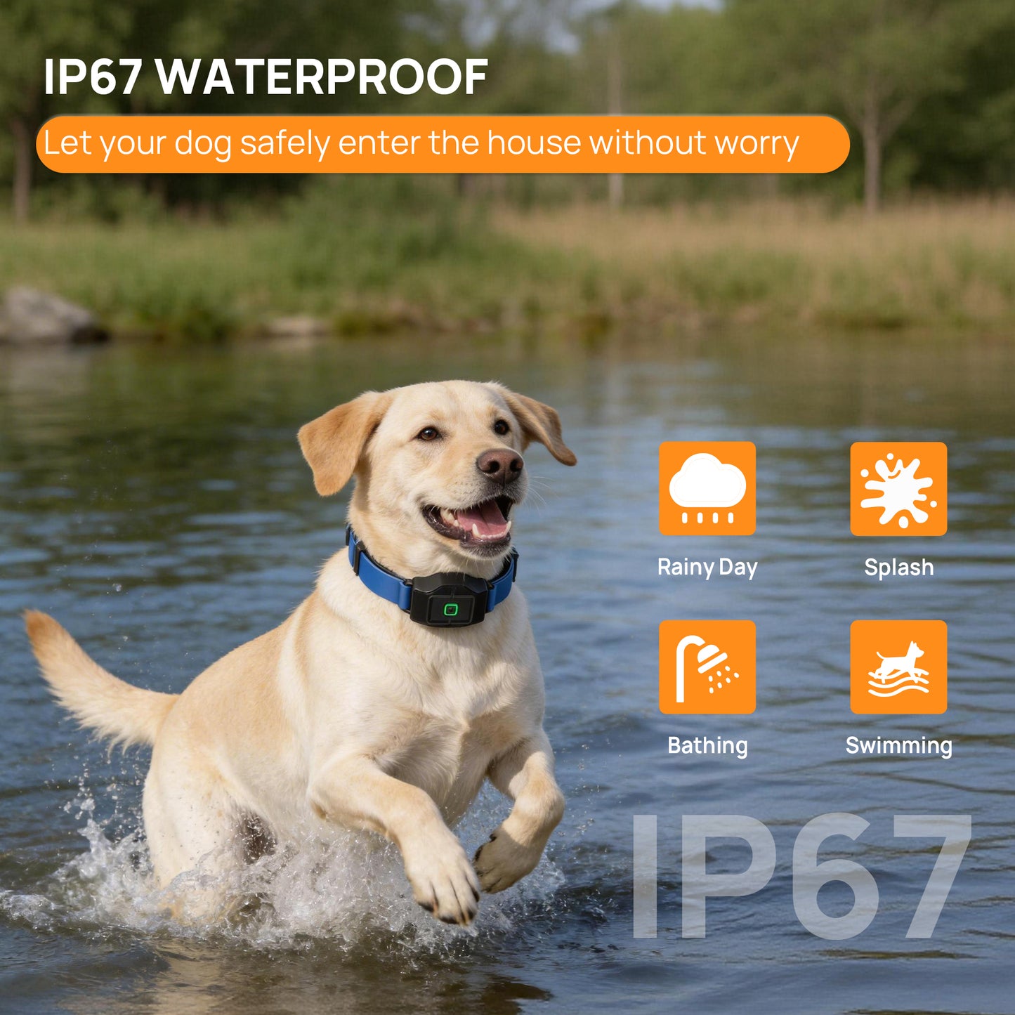 CICPAP GPS Dog Fence with Free App, No Subscription, 25–500 Yard Portable Invisible Fence & Training Collar, Beep Vibration Shock Modes, IP67 Waterproof Rechargeable Collar for Medium Large Dogs