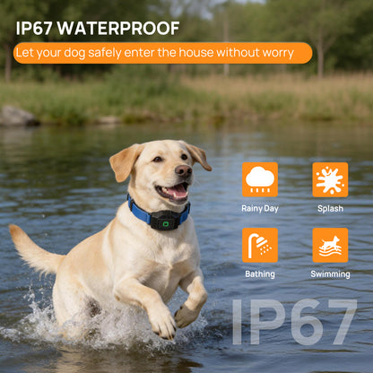 CICPAP GPS Dog Fence with Free App, No Subscription, 25–500 Yard Portable Invisible Fence & Training Collar, Beep Vibration Shock Modes, IP67 Waterproof Rechargeable Collar for Medium Large Dogs