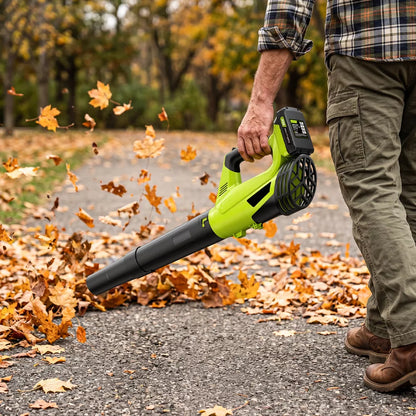 Lightweight Cordless Leaf Blower with 2-Speed Power for Lawn, Patio and Yard Cleaning,Blue