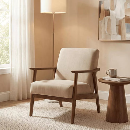 Modern Accent Chair ¨C Microfiber Upholstery & Solid Wood Frame, Space-Saving Mid-Century Seating for Living Room, Bedroom, Cozy Reading Nook
