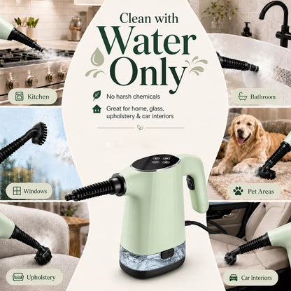 1200W Handheld Steam Cleaner with Removable Tank and 18 Accessories