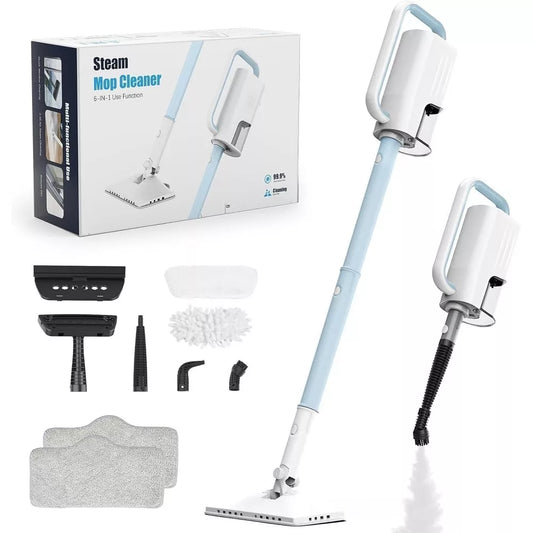Teendow 6-in-1 Steam Mop for Floor Cleaning, Multi-Function Steam Vacuum Cleaner for Hardwood Floors and Carpet, Blue