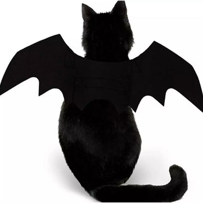Halloween Bat Costume for Cats, Cute Halloween Decor, Adjustable Black Bat Wings Costume