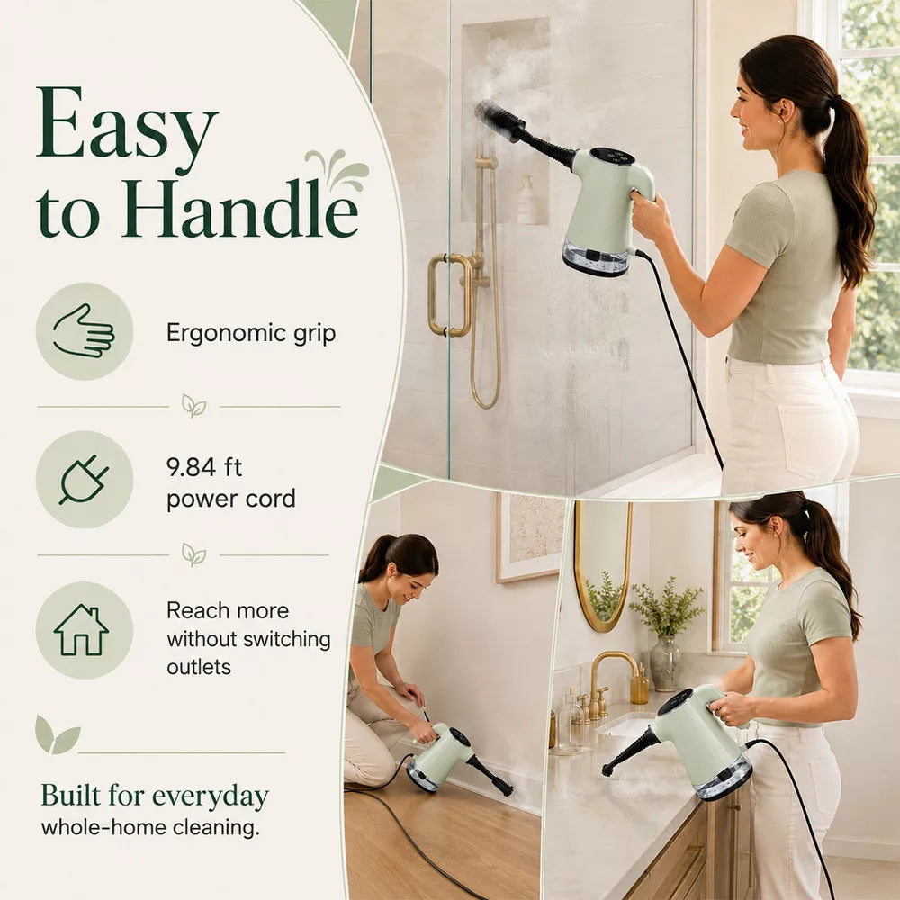 1200W Handheld Steam Cleaner with Removable Tank and 18 Accessories