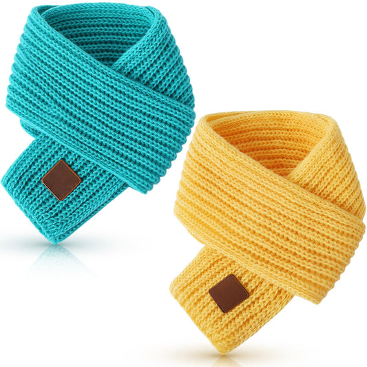 2 Pcs Toddler Scarf Kids Warm Set Winter Knit Scarves Soft Neck Warmer for Boys Girls Children