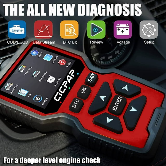 Car OBD2 Scanner Diagnostic Tool, Comprehensive Car Code Reader for All Cars, CICPAP Engine Fault Scanner CAN Diagnostic Scan Tool for All Vehicles after 1996
