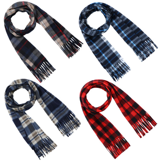 4 Pcs Kids Winter Scarf Kids Buffalo Plaid Scarves Christmas Warm Shawls Scarves Parent Child Scarf for Boys Girls