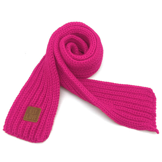 Kids Knit Scarf Winter Fashion Solid Color Toddler Baby Scarves Wrap Neck Warmer