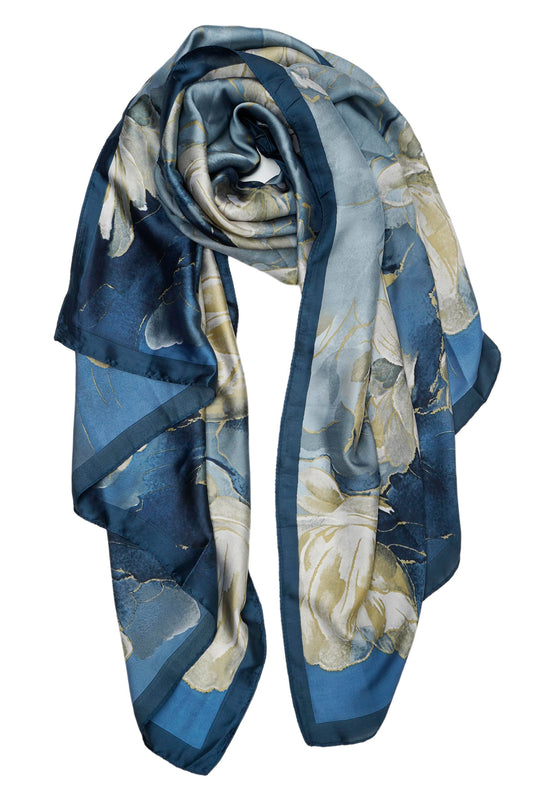 Large Mulberry Silk Feeling Long Stain Scarf Lightweight Sunscreen Shawls Wraps for Women