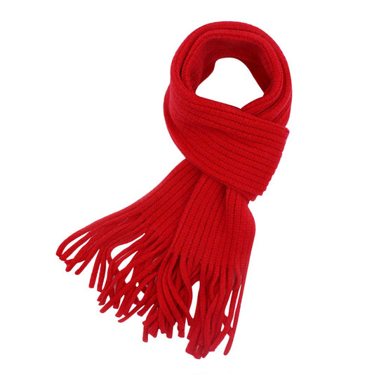 Kids Knitted Tassel Scarf Fashion Solid Color Toddler Soft Warm Scarves Neck Warmer Winter for Girls Womens
